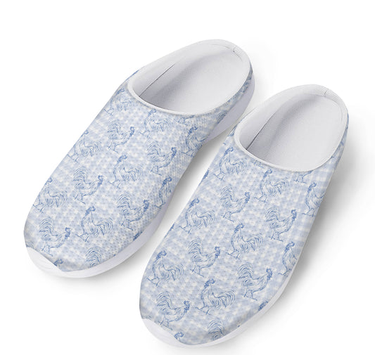 Rooster Plaid Pattern Print Mesh Casual Shoes