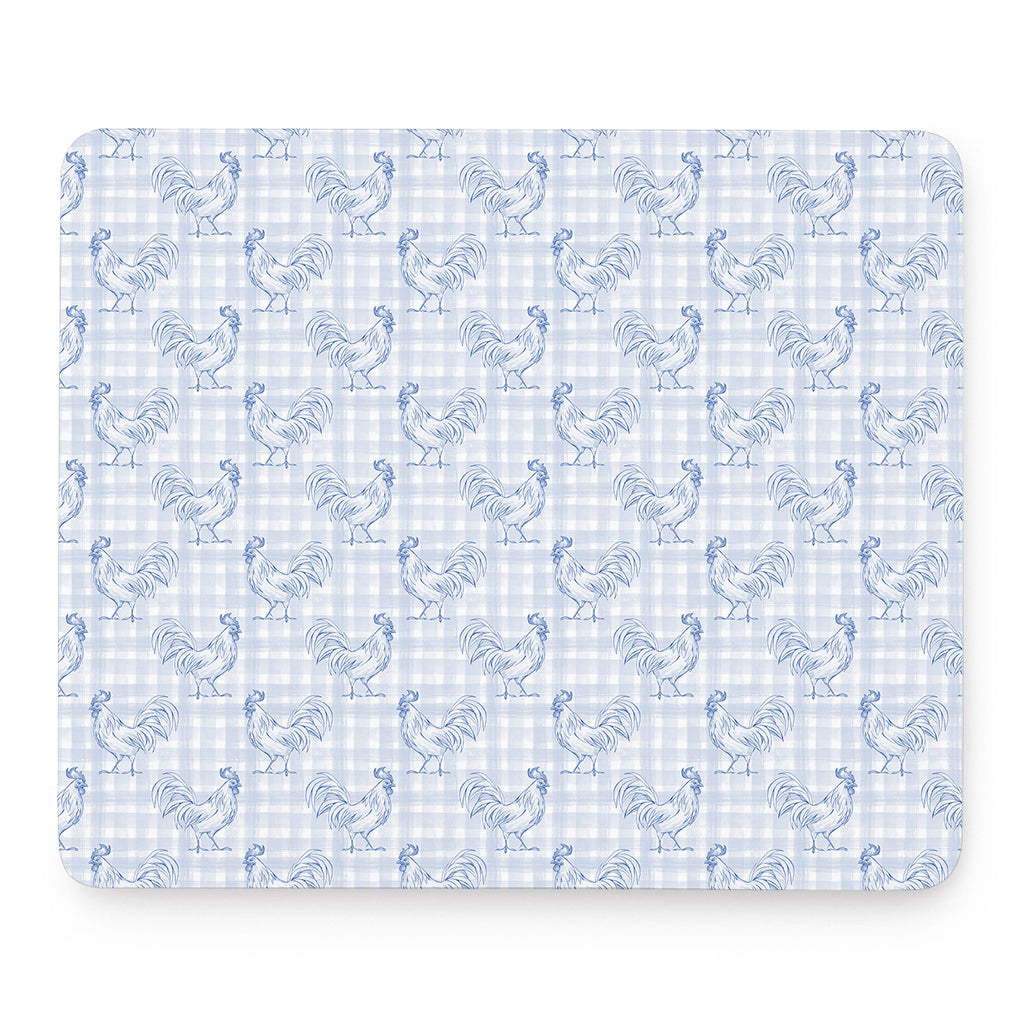 Rooster Plaid Pattern Print Mouse Pad