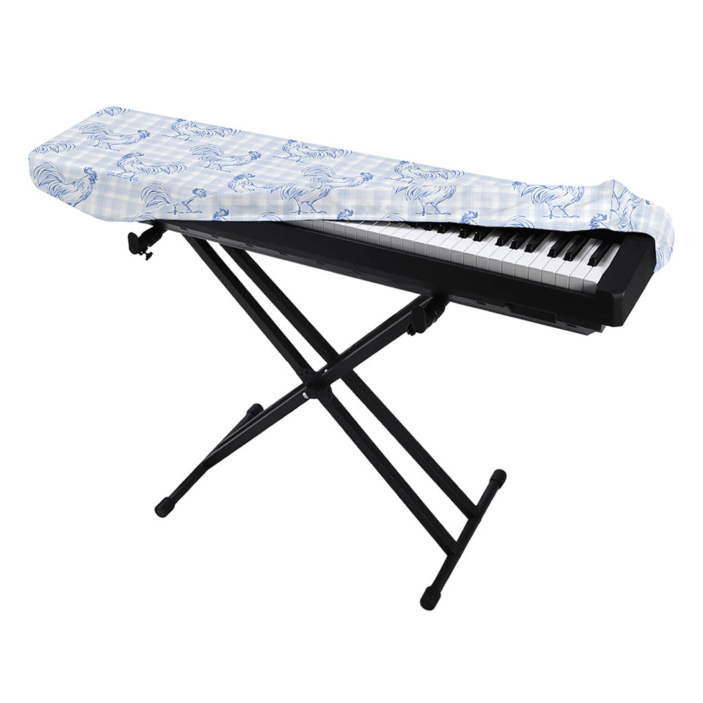 Rooster Plaid Pattern Print Piano Keyboard Cover