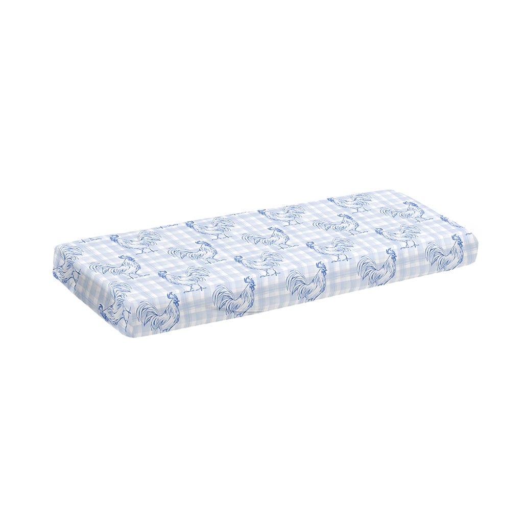 Rooster Plaid Pattern Print Piano Keyboard Cover