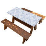 Rooster Plaid Pattern Print Picnic Table Cover
