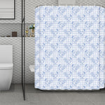 Rooster Plaid Pattern Print Polyester Shower Curtain