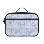Rooster Plaid Pattern Print Portable Lunch Bag