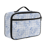 Rooster Plaid Pattern Print Portable Lunch Bag