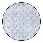 Rooster Plaid Pattern Print Round Floor Mat