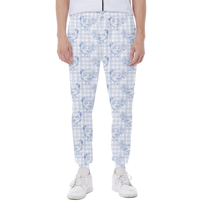 Rooster Plaid Pattern Print Scuba Joggers