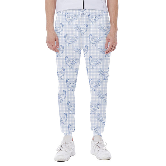 Rooster Plaid Pattern Print Scuba Joggers
