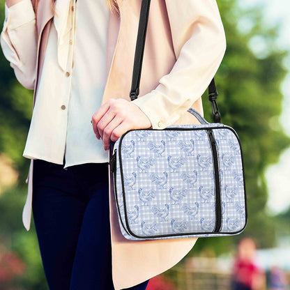 Rooster Plaid Pattern Print Shoulder Strap Bible Bag