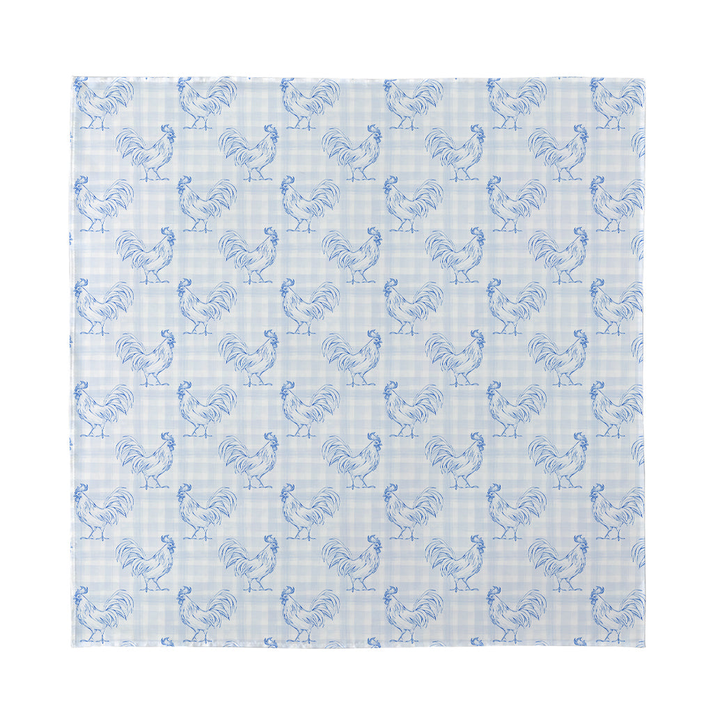 Rooster Plaid Pattern Print Silk Bandana