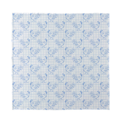 Rooster Plaid Pattern Print Silk Bandana