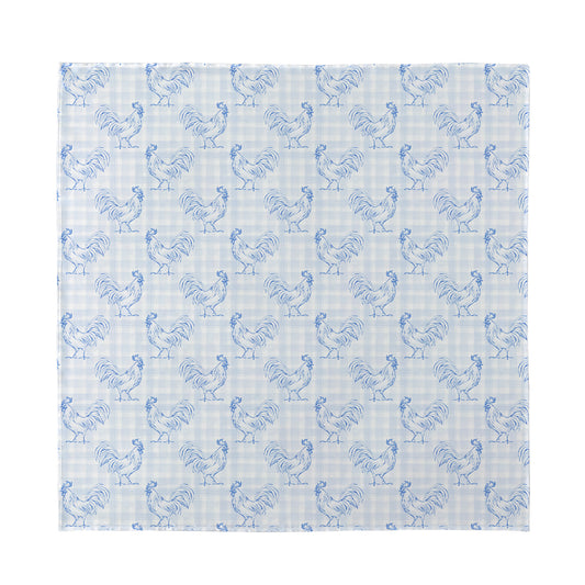 Rooster Plaid Pattern Print Silk Bandana