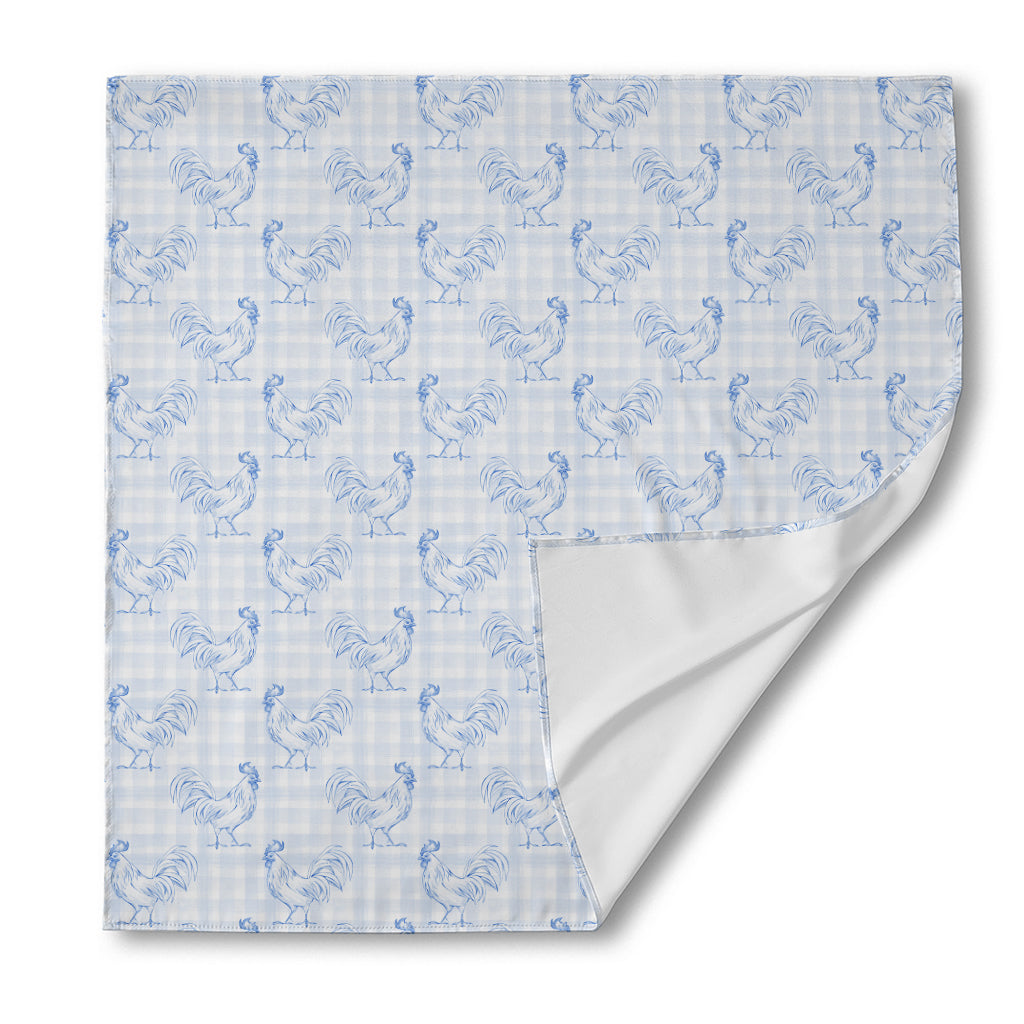 Rooster Plaid Pattern Print Silk Bandana
