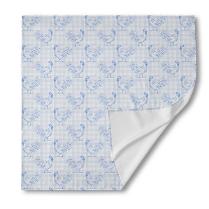 Rooster Plaid Pattern Print Silk Bandana