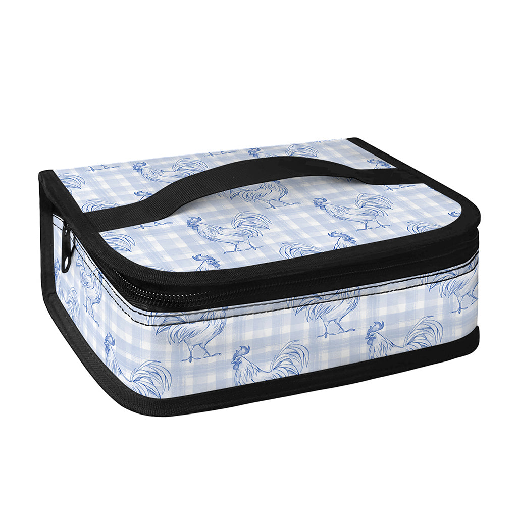 Rooster Plaid Pattern Print Small Lunch Bag
