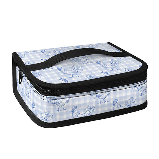 Rooster Plaid Pattern Print Small Lunch Bag