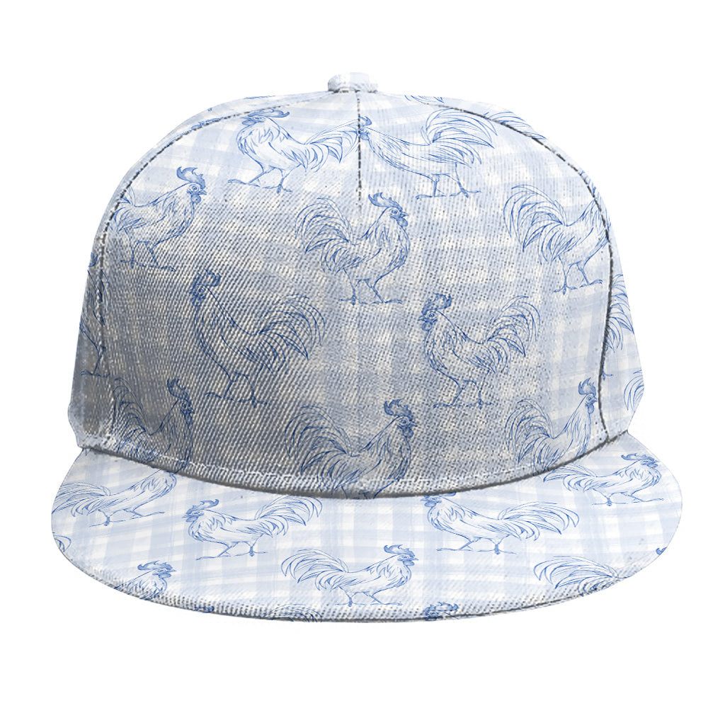 Rooster Plaid Pattern Print Snapback Cap