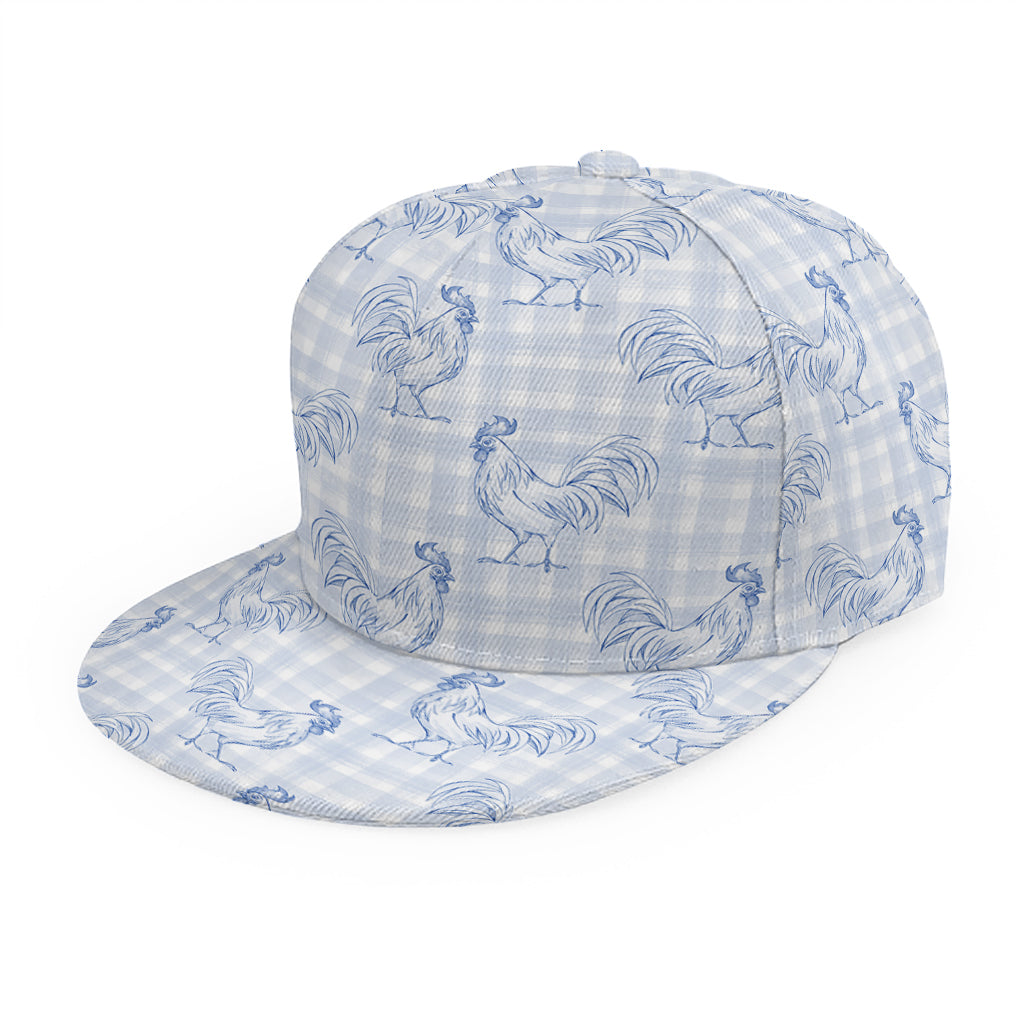 Rooster Plaid Pattern Print Snapback Cap