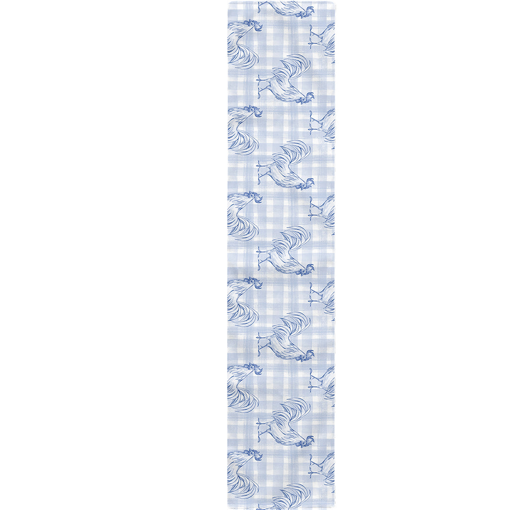 Rooster Plaid Pattern Print Table Runner