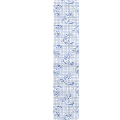 Rooster Plaid Pattern Print Table Runner