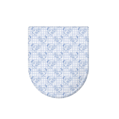 Rooster Plaid Pattern Print Toilet Lid Cover
