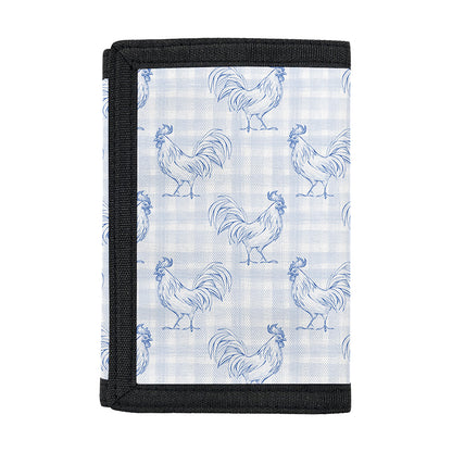 Rooster Plaid Pattern Print Trifold Wallet