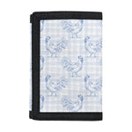 Rooster Plaid Pattern Print Trifold Wallet