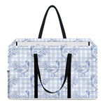 Rooster Plaid Pattern Print Utility Tote Bag