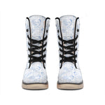 Rooster Plaid Pattern Print Winter Boots