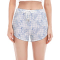 Rooster Plaid Pattern Print Women's Split Running Shorts