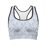 Rooster Plaid Pattern Print Women's Sports Bra