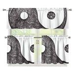 Roots Yin Yang Print 3 Piece Kitchen Curtains
