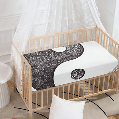 Roots Yin Yang Print Baby Crib Sheet