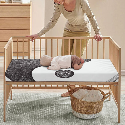 Roots Yin Yang Print Baby Crib Sheet