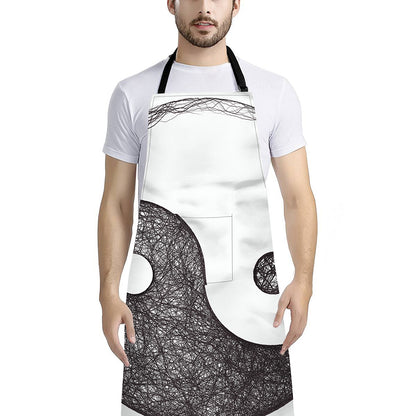 Roots Yin Yang Print Bib Apron With Pocket