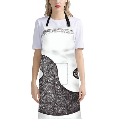 Roots Yin Yang Print Bib Apron With Pocket