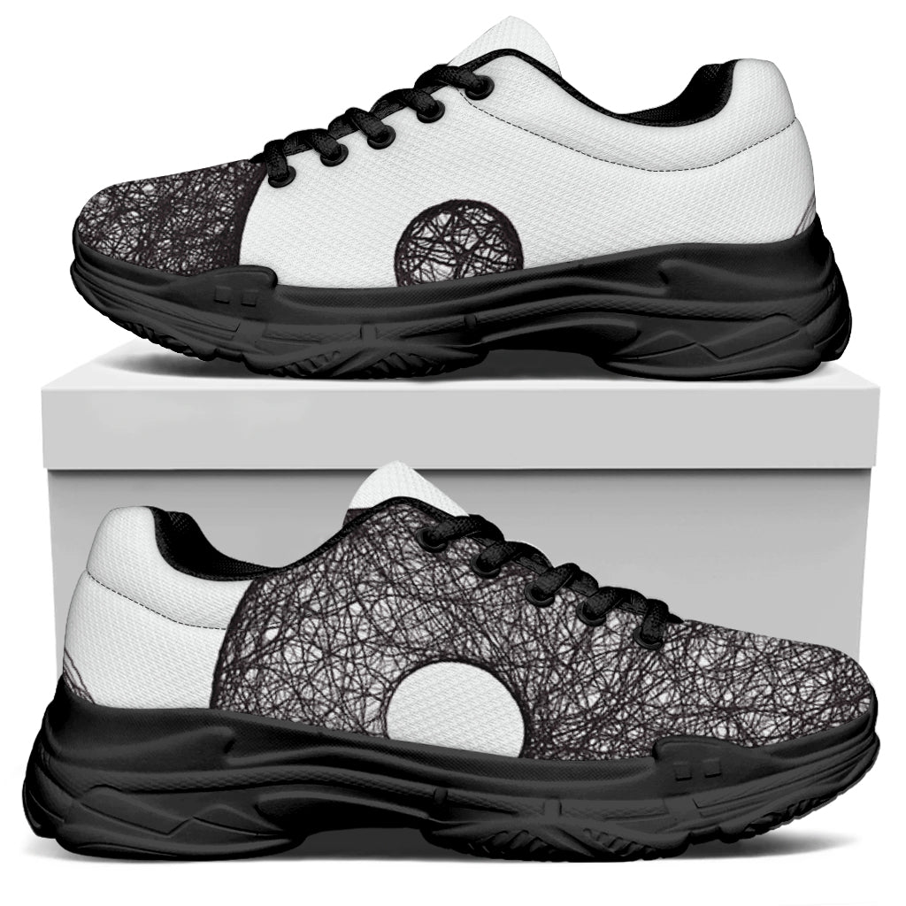 Roots Yin Yang Print Black Chunky Shoes