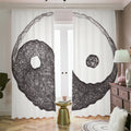 Roots Yin Yang Print Dimout Pencil Pleat Curtains