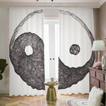 Roots Yin Yang Print Blackout Pencil Pleat Curtains