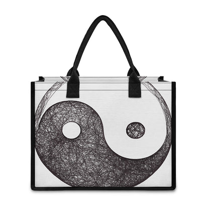 Roots Yin Yang Print Canvas Tote Bag