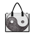 Roots Yin Yang Print Canvas Tote Bag