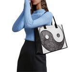 Roots Yin Yang Print Canvas Tote Bag