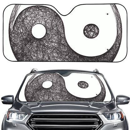 Roots Yin Yang Print Car Windshield Sun Shade