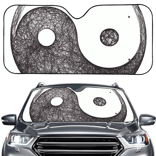 Roots Yin Yang Print Car Windshield Sun Shade