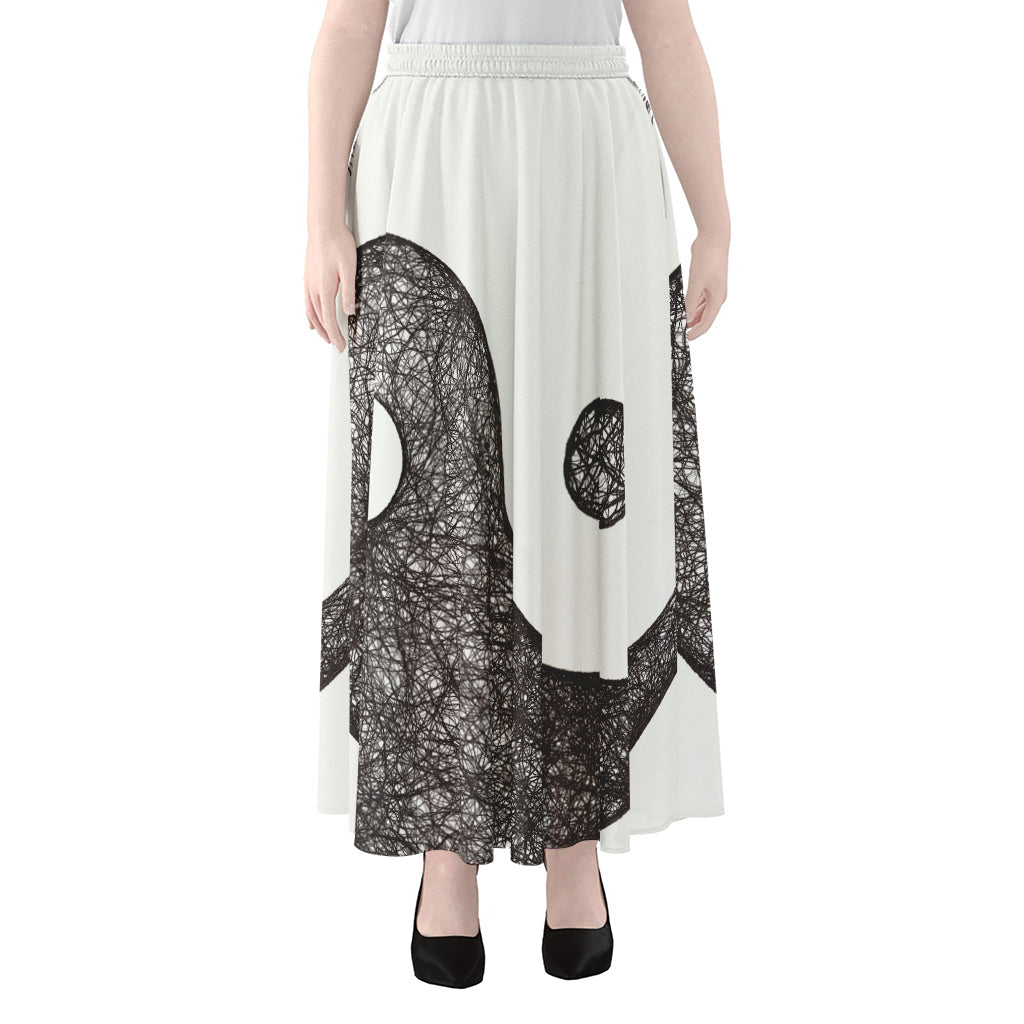 Roots Yin Yang Print Chiffon Maxi Skirt