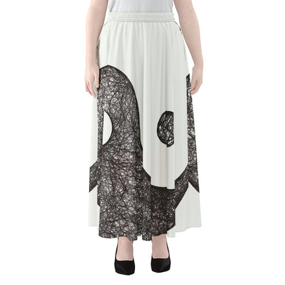 Roots Yin Yang Print Chiffon Maxi Skirt
