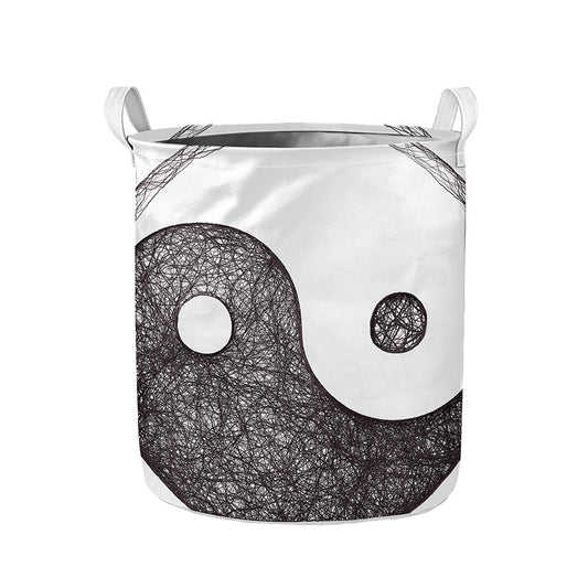 Roots Yin Yang Print Collapsible Laundry Basket