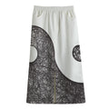 Roots Yin Yang Print Cotton Front Slit Maxi Skirt