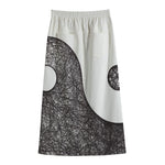 Roots Yin Yang Print Cotton Front Slit Maxi Skirt