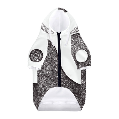 Roots Yin Yang Print Dog Zip Up Hoodie