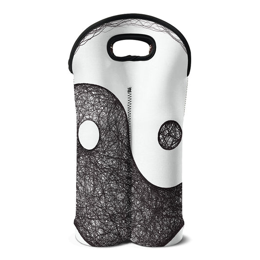 Roots Yin Yang Print Double Neoprene Wine Tote